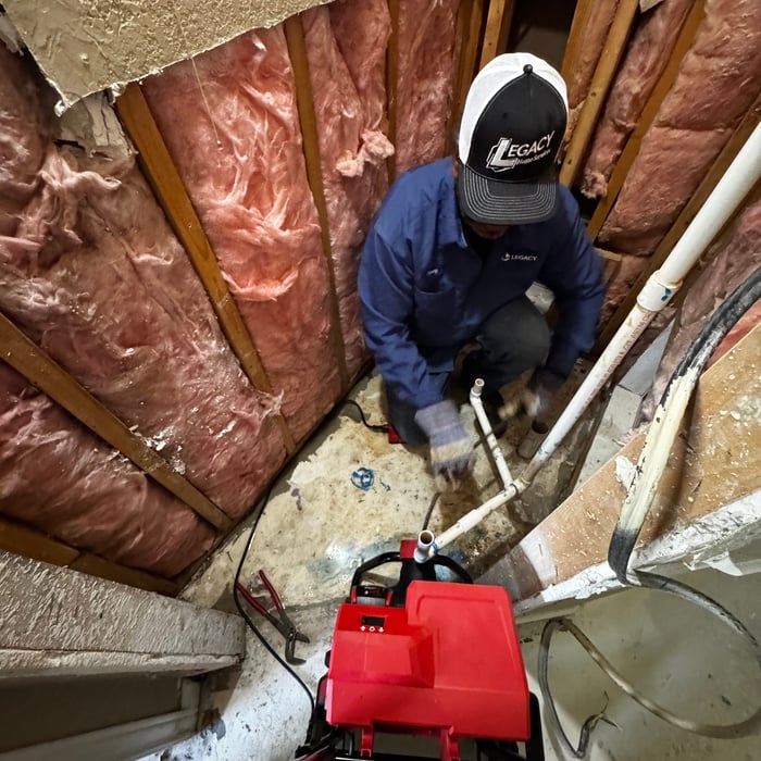 Clearing out a clogged drain