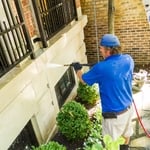 Pressure washing the sidings