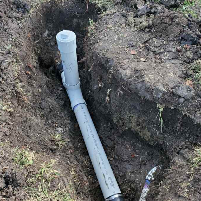 New clean out at existing sewer