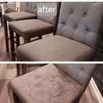 Upholstery cleaning with stain removal