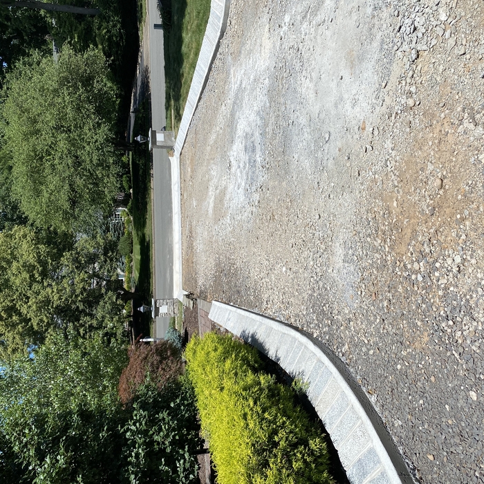 Driveway removal project in Ewing Township, New Jersey.