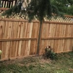 Metal posts cedar panels