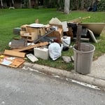 Debris from a home renovation