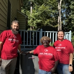 Our installers with the 2024 recipient of Lennox's Feel the Love program and her brand-new system.
