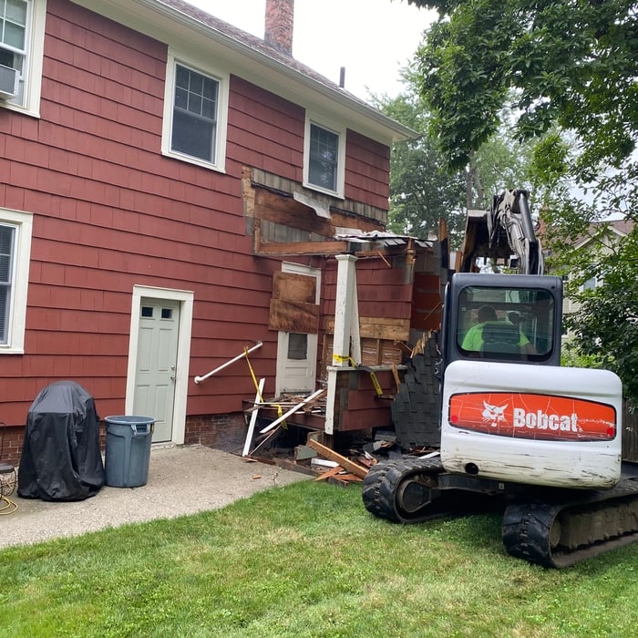 Kitchen addition with patio installation