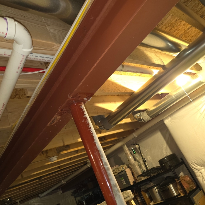 2" DISCHARGE LINE THAT TIES INTO EXISTING WALL HUNG 3" PVC SEWER