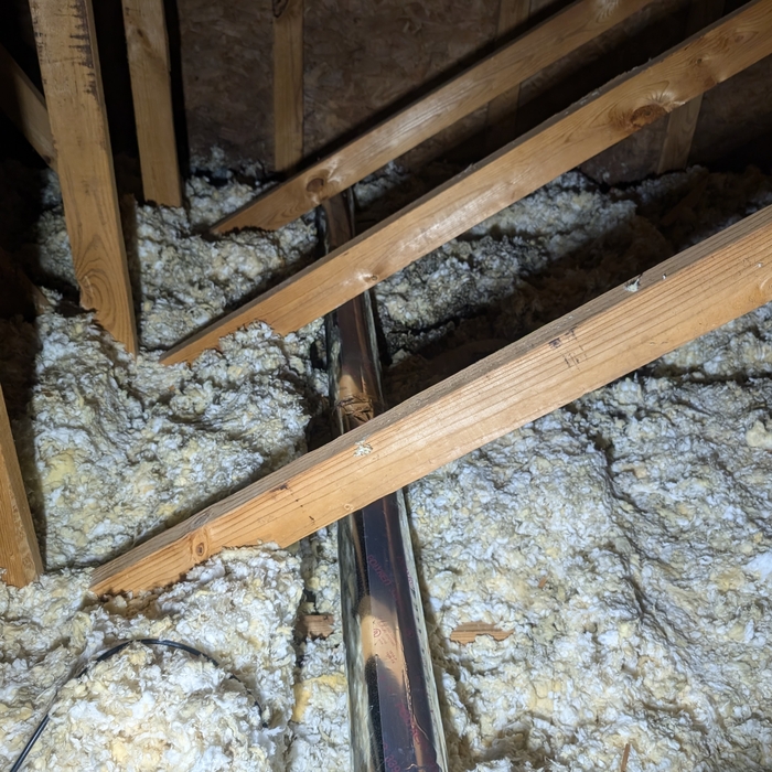 4inch metal duct running across the attic and to the new vent and bird cage outside! Now that's what I call the Elite Difference ??