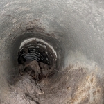 inside the old duct from outside vent