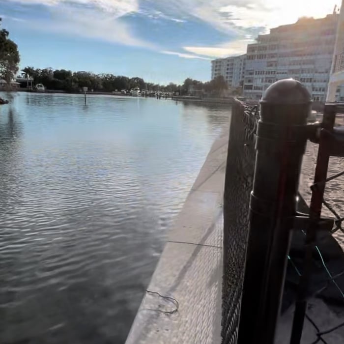 Dog run at new waterfront house