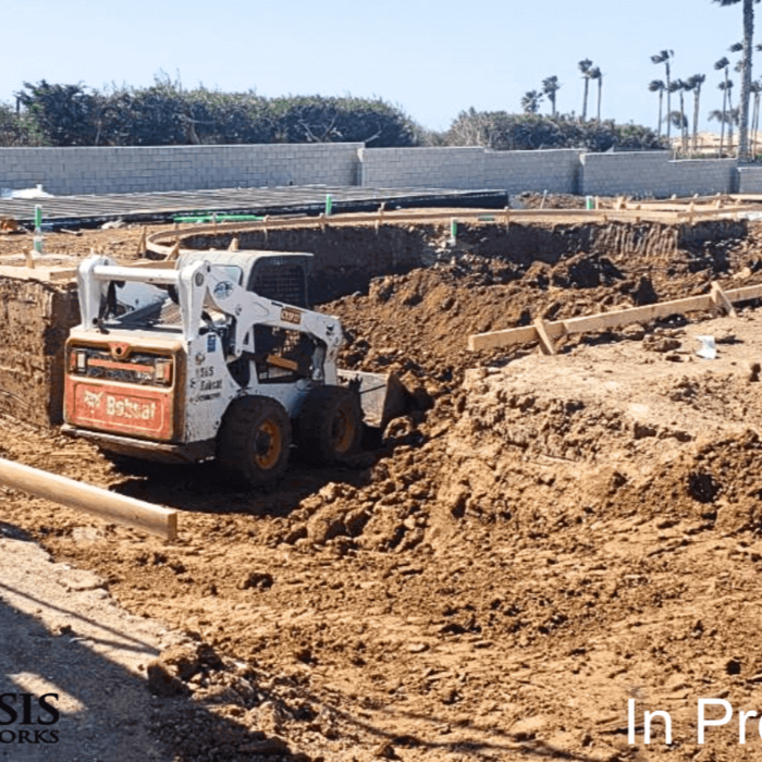 Excavation of a new pool and spa