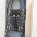 Wiring was completed in the electrical panel located outdoors on the property.
