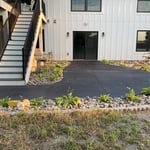 Colored curved patio