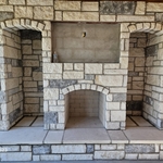 Limestone and Charcoal stone fireplace
Custom