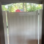 5 foot walk gate in vinyl privacy between house and the carport.
