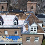 Roof replacement on mansion in Newport, RI