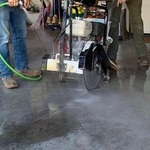 Start of cutting concrete.