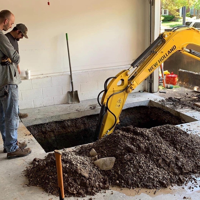 Digging process.