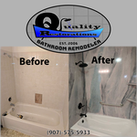 Before and After. Wall and tub replacement.