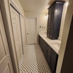 His and Hers sinks long view.