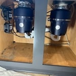 Double food disposal replacement under sink replacement