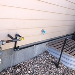 New line with isolation shutoff coming off meter