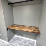 Basement Remodel: Laundry Room Edition
- Turkish tile in a fun matte pattern
- Walnut stained butcher block folding station