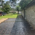 Patio& sidewalk are installed, concrete would be 4” thick and rebar number 3 OC 16” , plastic was placed for the purpose of homeowner we’re gonna install a pour , also rebar number 3 was also placed into the house foundation for more support