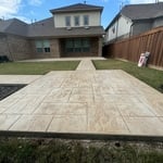 Concrete was poured and stamped , and was left for 3 days to dry. After those 3 days past , I’ve came back to wash and take out forms , once is all washed , it’s time to let dry and spray with our sealer . Wish adds protection such ass , food stains, mold , and etc . Home owner color of choice were ash white & cappuccino , stamped of choice was squared