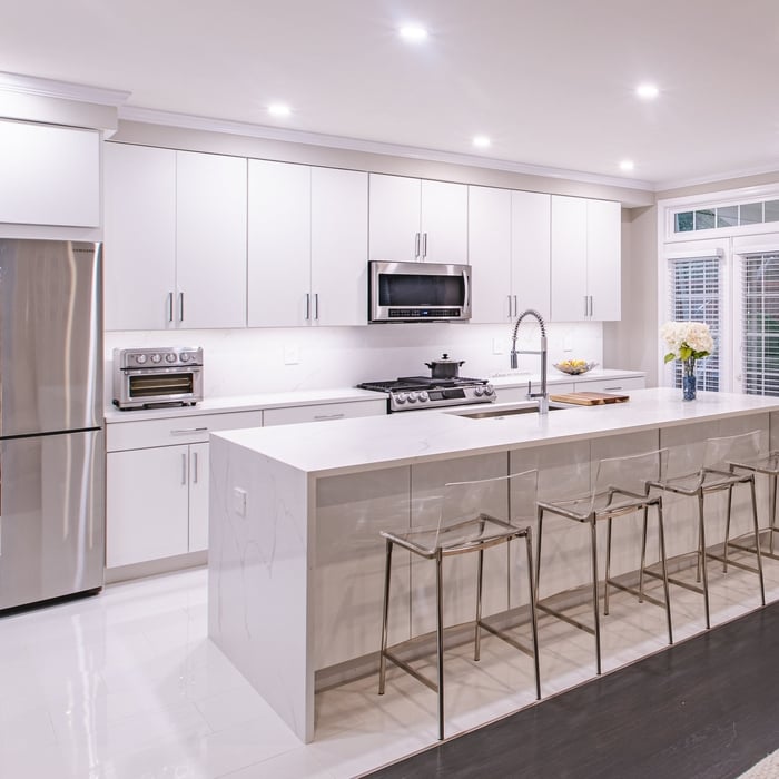 Kitchen remodeled with extra cooking, dinning space. New kitchen accessories with huge cabinet space