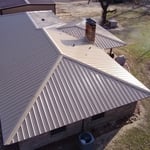 Tan hail resistant metal roofing