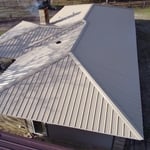 Tan hail resistant metal roofing