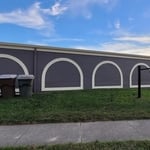 Back of the building after paint.