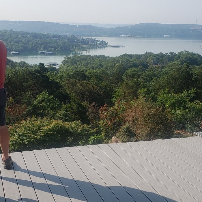 Composite decking and a beautiful view.