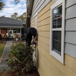 Removed rotted siding and replace with new