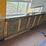 Everything that was damaged was remove also you can see we put new wood furrying strips.