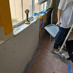 Here we Installing new 1/2" inch drywall