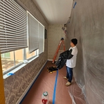 How we prep the project before we started to demo the wall to repair it.