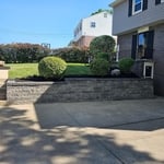 Retaining Wall and Sod Installation