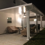 White roof panels with white 6x6 columns.