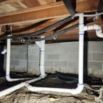 Drain repipe in crawl space