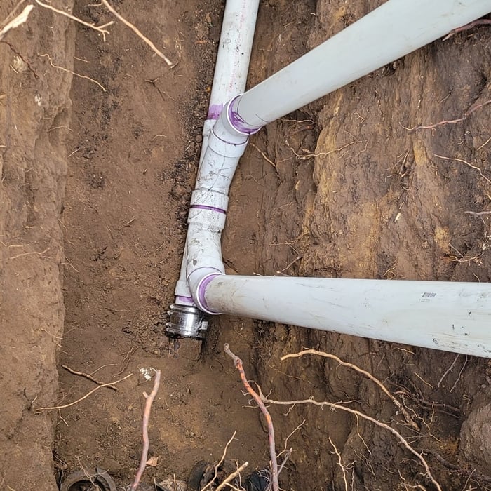 Dual directional cleanout installation with the risers installed