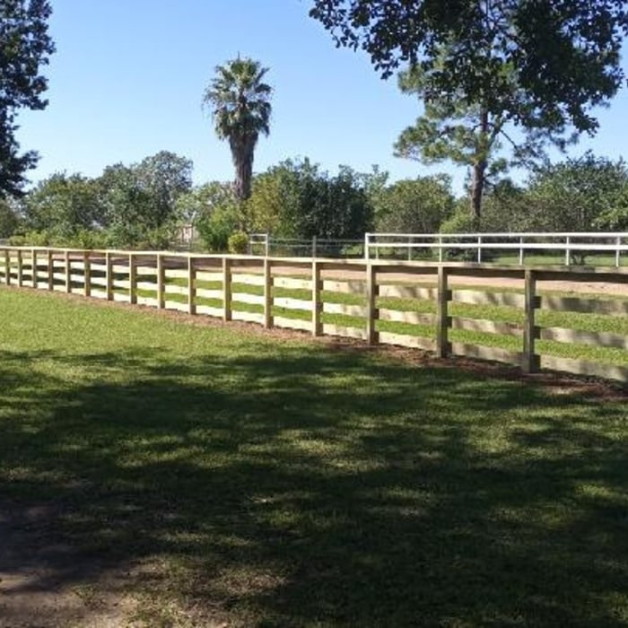 3 rail ranch style fence