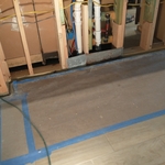 During removing and replacing damaged kitchen island