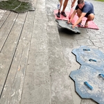 Random stone stamped patio