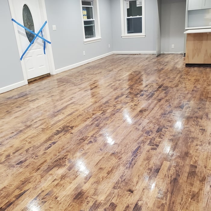 Installation of maple hardwood ,stain,finished