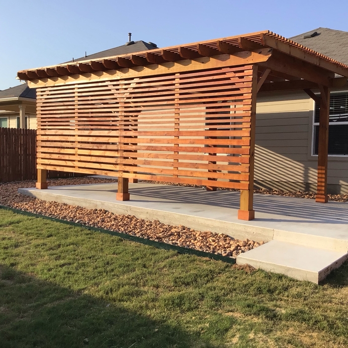 Pergola Project concrete slab and railing