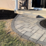 This is the end of the Techo block walkway we installed. This is the type of paver walkway we install the most! Clean modern look with low maintenance