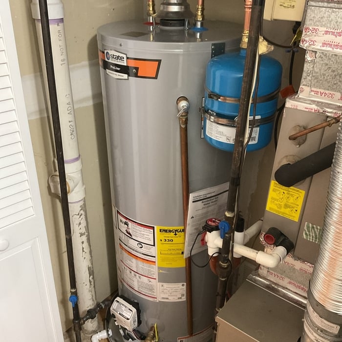 Installation of new gas water heater.