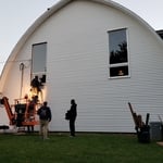 When windows are 10 feet tall, then a motorized lift is quite handy to assist with the installation.