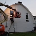 In the winter months, it is always a good idea to bring extra lighting because the the sun sets so early and we must stay to complete the installation.